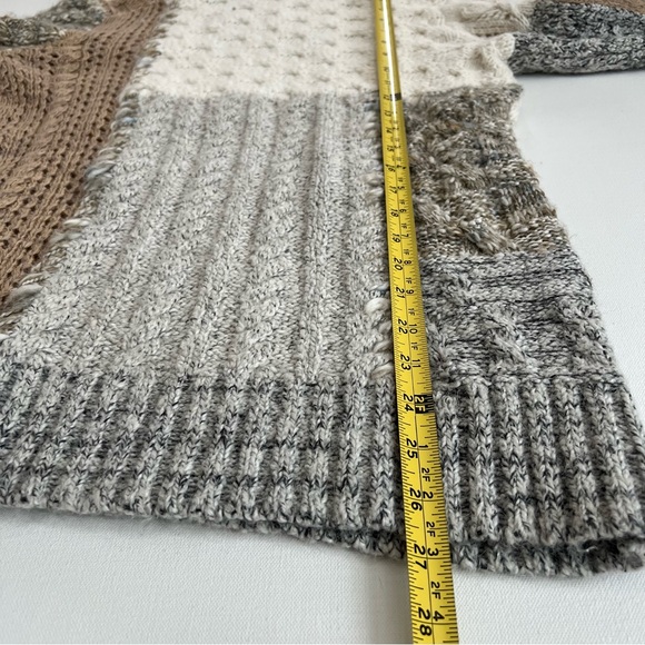 Coldwater Creek Women’s Knit Patchwork Turtleneck Sweater Gray, Brown, Cream - L - Picture 7 of 8